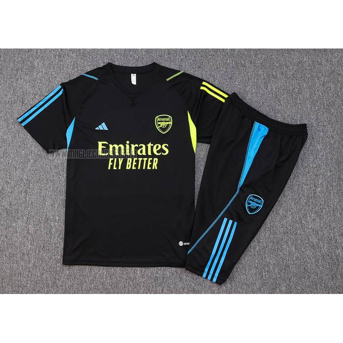Tuta da Track del Arsenal Manga Corta 2023-2024 Nero - Pantalon Corto